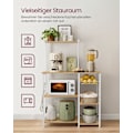 Miniatyrbillede 3 af 5: Rootz Køkkenhylde med Metalkurv - Eg Beige Hvid - Opbevaringsstativ - Stålkurv - Spånplade - 40cm x 90cm x 134cm