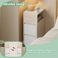 Miniatyrbillede 3 af 5: Rootz Bedside Bord - Smal sidebord - 2 skuffe natbord - Rumbesparende design - 30,1 cm x 25,1 cm x 65,1 cm