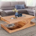 Miniatyrbild 1 av 7: Rootz soffbord massivt trä Acacia 118 cm brett matsalsbord design mörkbrunt bord i lantlig stil