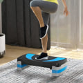Pikkukuva 6 / 7: Rootz Aerobic Stepper - 3-tasoinen - Korkeussäädettävä - Musta + Vaaleansininen + Harmaa - 80 x 31 x 20 cm