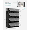 Pikkukuva 6 / 10: Rootz 8 Cube Black säilytyslokero - Kuutiojärjestäjä - Kuutiovarasto - ABS-muovi - PP-muovi - Teräsrunko - 32cm x 124cm x 94cm - 30cm x 40cm x 30cm -