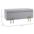 Pikkukuva 5 / 6: Rootz Storage Chest - Upholstered Bench - Storage Chest Bench - Storage Space - Light Grey