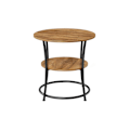 Miniatyrbillede 1 af 6: Rootz Rundt Sidebord - Valnød Sort - Spånplade stål - 30 kg Kapacitet - 55cm x 55cm - Moderne stuemøbler