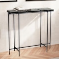 Miniatyrbillede 2 af 6: Rootz Modern Console Bord - Entrébord - Sofabord - Glasplade - Metalstel - Håndlavet - 90cm x 29cm x 85cm