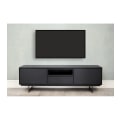 Pikkukuva 3 / 11: Rootz TV -pöytä - Mediakonsoli - Viihdeteline - Kestävä metallirunko - Hienostunut musta tammiviilu - Runsaasti säilytystilaa - 160cm x 45cm x 50cm