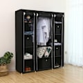 Miniatyrbillede 2 af 6: Rootz Foldegarderobe - Skabsorganisering - Opbevaringsskab - Rørformet stålramme - Fleecestof - Støvfri opbevaring - Pladsbesparende design - 150 cm x