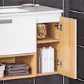 Miniatyrbillede 5 af 8: Rootz vægmonteret badeværelsesvaskenhed - Vanity Cabinet - Rumbesparende sparer - Fugtbestandig - 80x54x46cm