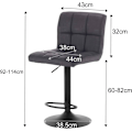 Miniatyrbild 3 av 9: Rootz Barpall - Justerbar bänkstol - Vridbar barstol - Ergonomisk komfort - Hållbar & Långvarig - Säker & Stabil - Imiterat läder - 92cm-114cm x 44cm