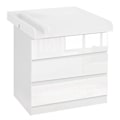 Miniatyrbillede 1 af 8: Rootz babyskifteløsning - Nursery nødvendighed - Bleglæde - Babypleje Essential - Hvid og blank - Pladsbesparende design - Kompakte dimensioner
