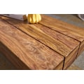 Miniatyrbild 5 av 6: Rootz soffbord massivt trä Sheesham 120 cm brett design vardagsrumsbord mörkbrunt bord i lantlig stil