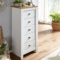 Miniatyrbillede 4 af 7: Rootz skænk med 5 skuffer 53x114x39 cm kommode hvid - eg moderne - Design skænk høj smal - Kommode stue