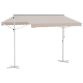 Miniatyrbillede 1 af 6: Rootz Markise - Standmarkise - Havefortelt - Foldearmshåndsving - Beige - 3x3m