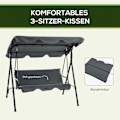 Pikkukuva 7 / 10: Rootz Hollywood Garden Swing - 3 -paikkainen keinupöytä - ulkoterassi keinu - teräsrunko - 172 x 110 x 153 cm - ihanteellinen auringonsuojaus