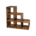 Pikkukuva 1 / 7: Rootz Vintage Brown lastulevykirjahylly - Säilytyshylly - Esittelyteline - Tukeva rakenne - Helppo koota - 29 cm x 97,5 cm x 97,5 cm
