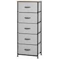 Miniatyrbillede 1 af 6: ROOTZ 5 Skuffe Bryst - Opbevaringsskab - Foldbar stofskuffe - Optimal stabilitet - 45 x 30 x 116 cm - Grå