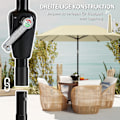 Miniatyrbillede 8 af 11: Rootz 2.33m parasolparaply - Terrasse skærm - Solskygge - UV -beskyttelse - 2,33 m x 2,33 m x 2,4 m