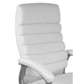 Miniatyrbild 6 av 7: Rootz kontorsstol konstläder vit ergonomisk med nackstöd - Design Executive Chair Skrivbordsstol med avtorkningsfunktion - Snurrstol högt ryggstöd X-X