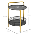 Miniatyrbillede 3 af 7: Rootz Sidebord - 2-i-1 Design - Industrielt Design - Serveringsbakke + Sidebord 1 Hylde - Stål - Guld + Sort - 43L x 45W x 61,5H cm