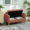 Miniatyrbillede 8 af 11: Rootz Two Seater Sofa - Mini Couch - Loveseat - Storage Race Efficiency - 117 x 63 x 79 cm lyserød