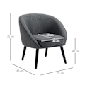 Miniatyrbillede 3 af 6: Rootz Lounge Chair - Cocktailstol - Stuestol - Kontorstol - Polstret stol til stuen - Soveværelse - Børneværelse - Spisestue - Moderne Med Linnedlook