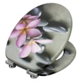 Miniatyrbillede 2 af 8: Rootz Toiletsæde - Toiletlåg - Badeværelsestilbehør - Toiletdæksel - Essential toilet - Throne Top - Loo sæde - Flower Grey - 37,8x43,8cm