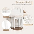 Miniatyrbillede 6 af 9: Rootz Makeup Taburet - Vanity Chair - Barokstil - E1 MDF - Hvid - 40 cm x 50 cm x 30 cm