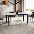 Miniatyrbillede 2 af 6: Rootz Modern Stort spisebord - Rektangulært marmorlook - Udtrækkeligt bord - Plads til 10 - 180-240 cm x 95 cm x 77 cm