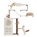 Miniatyrbillede 1 af 10: Rootz Cat møbelsæt - Kradsestolpe - Kattetårn - Katteklatretræ - Spånplade - Bomuldslinnedstof - Fyrretræ - 200 cm x 200 cm x 43,8 kg