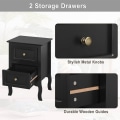 Miniatyrbillede 6 af 7: Rootz hvidt sengebord - Natbord, Opbevaringsenhed - Elegant design, Multifunktionelt, Robust konstruktion - Malet MDF, Metalgreb - 40 cm x 60 cm x 30