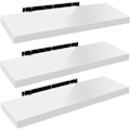 Miniatyrbillede 1 af 9: Rootz Sæt med 3 væghylder - Displayhylder - Opbevaringshylder - Holdbar MDF & PVC finer - Fugtbestandig - Nem installation - Alsidig brug - Flere læng