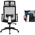 Miniatyrbillede 4 af 7: Rootz Kontorstol - Kontorstol - Ergonomisk - 360° drejestol - Lændestøtte - Nakkestøtte - Justerbar - Tiltbar - Sort