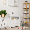Miniatyrbillede 2 af 7: Rootz Håndvaskskab - Lameldøre Håndvaskskab - Vaskeskab - Badeværelsesskab - Vaskeskab - MDF-plade - Hvid - 60 x 60 x 30 cm (B x H x D)