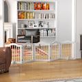 Pikkukuva 9 / 10: Rootz Dog Barrier - Puinen lemmikkiportti - Huoneenjakaja - Massiivipuu ja MDF - Säädettävät paneelit - Tilaa säästävä - 254,5 cm x 29,5 cm x 61 cm