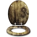 Miniatyrbild 2 av 7: Rootz Toalettsits med mjukstängningsmekanism - Antibakteriell - Universal O-formad - Anti-halk - Lätt att montera - MDF - 37,8x43,8 cm - Oval