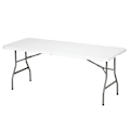 Miniatyrbillede 1 af 7: Rootz Havebord - Haveklapbord - Udendørsbord - Pulverlakeret stålstel - Hvid + Grå - 180 cm x 75 cm x 73 cm