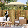Pikkukuva 6 / 11: Rootz 2,33m Parasol -sateenvarjo - Terassi -näyttö - Sun Shade - UV -suojaus - 2,33m x 2,33m x 2,4m