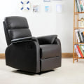 Miniatyrbillede 7 af 7: Rootz Lænestol - Hvilestol - Tv-stol - Sofastol - Hjørneskrivebord med CPU-stativ - Justerbar - Ergonomisk - Kunstlæder - Stål - Brun - 75 x 92 x 99 c