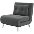 Miniatyrbild 1 av 10: Rootz Convertible Recliner Bed - Lounge Chair - Enkelsäng - Andas sammetsöverdrag - Justerbart ryggstöd - Mörkgrå - 77L x 88W x 83H cm