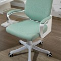 Miniatyrbillede 5 af 7: Rootz Kontorstol - Skrivebordsstol - Hjemmekontor - Stol med Vippefunktion - Grøn/Hvid - 62x69x92-100 Cm