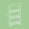 Miniatyrbillede 5 af 5: Rootz 4 Niveau Rolling Kitchen Cart - Smal Niche Shelf - Trolley on Rollers - Compact Storage Solution - 13 cm x 45,4 cm x 77 cm
