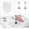 Miniatyrbillede 8 af 9: Rootz Soft Close toiletlåg - D Shape Badeværelsessæde - Quick Release Funktion - Antibakteriel beskyttelse - 41-46cm x 36cm - Hvid