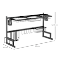 Miniatyrbillede 3 af 7: Rootz 2 Level Black Dish Drainer - Tørstativ - Dish Organizer - Modular Design - 93 cm x 30 cm x 52,5 cm stål