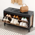 Miniatyrbillede 3 af 9: Rootz Skobænk - Skoskab - Opbevaring - 6 par sko - Industriel - 80 x 30 x 51 cm - Brun - Sort