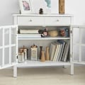Miniatyrbild 6 av 8: Rootz White Sideboard Förvaringsskåp Skåp 2 lådor 2 luckor