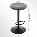 Miniatyrbillede 3 af 9: Rootz Drejelig Barstol - Bordskammel - Roterende Barstol - Åndbart elastisk stof - Højdejusterbar - 41cm x (64-85) cm x 41cm