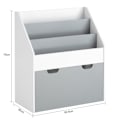 Pikkukuva 5 / 10: Rootz lasten kirjahylly leluarkulla - Säilytysjärjestelmä - Kirjahylly - MDF-materiaali - Helppo pääsy taaperoille - Pyörillä - 62,5 cm x 70 cm x 30 c