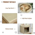 Miniatyrbillede 6 af 11: Rootz Cat Tree - beige, kaffe - klasse E1 spånplade, plys, jute - 24 cm x 16,14 cm x 37,8 cm