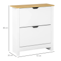 Miniatyrbillede 3 af 7: Rootz Skoskab - Skostativ - Skoopbevaring - 2 rum - 12 par sko - Spånplade - Hvid-Naturlig - 72 Cm X 26 Cm X 80 Cm