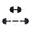 Miniatyrbild 6 av 6: Rootz Hantelset - Viktset - Skivstångsanslutning - Justerbara vikter - Utrymmesbesparande - 10 kg till 30 kg - 69 cm x 62 cm x 73,5 cm