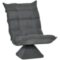 Miniatyrbild 1 av 5: Rootz Golvsoffa - Fåtölj - Lässtol - Swivel Linen Look - Grå - 62cm x 70cm x 95cm